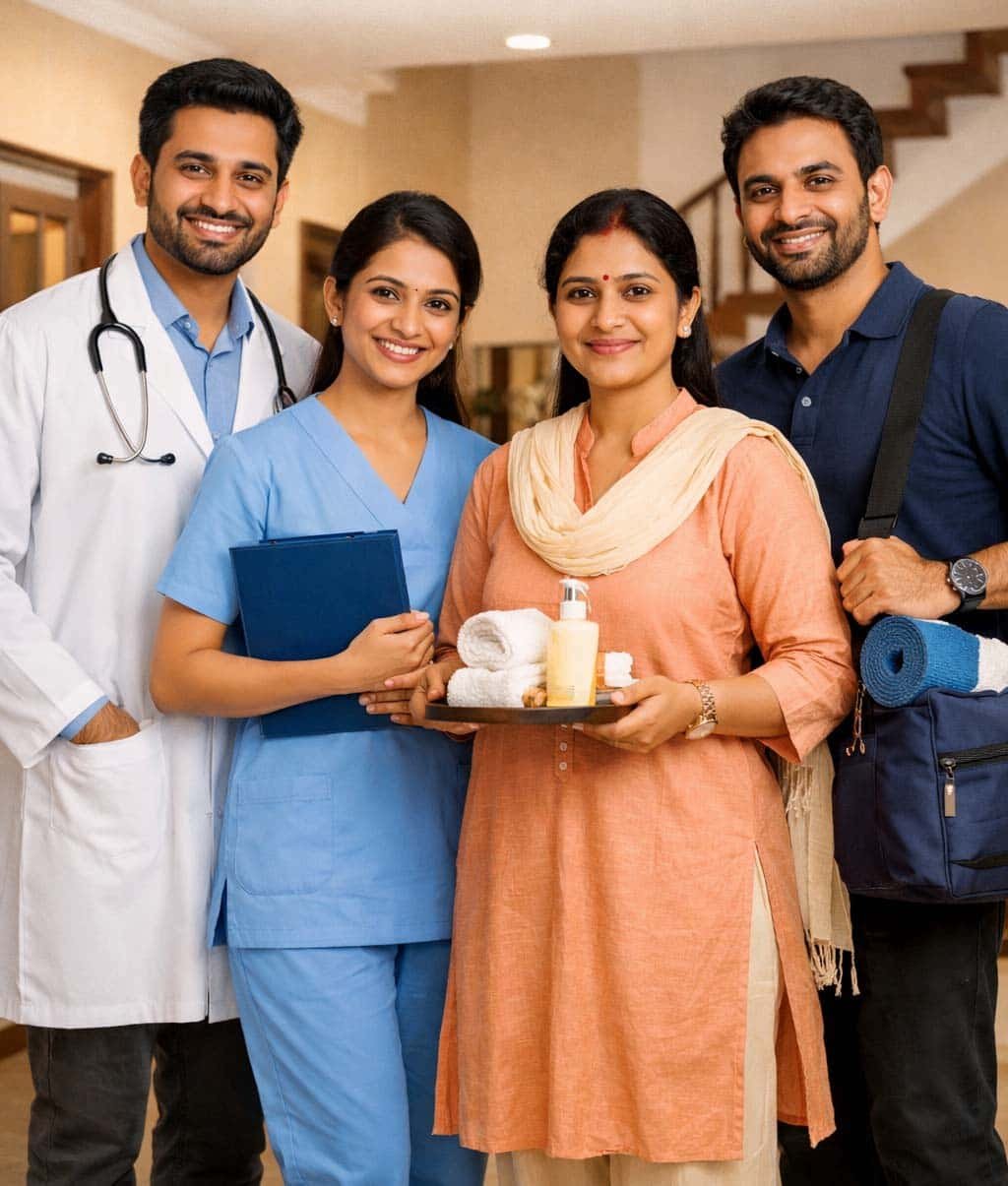 Professional home care and nursing staff in Visakhapatnam providing elderly care, patient care, and home health care services